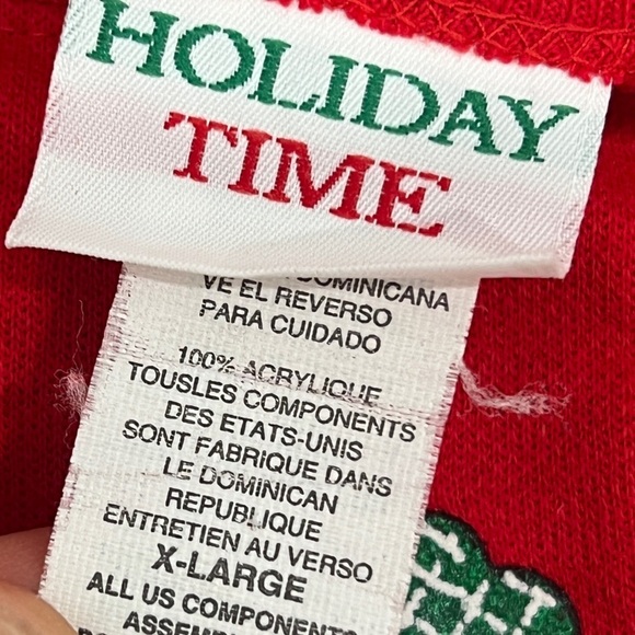 Vintage Holiday Time Dogs Ugly Christmas Sweater Xmas 1990s Red Sweatshirt - Picture 6 of 6